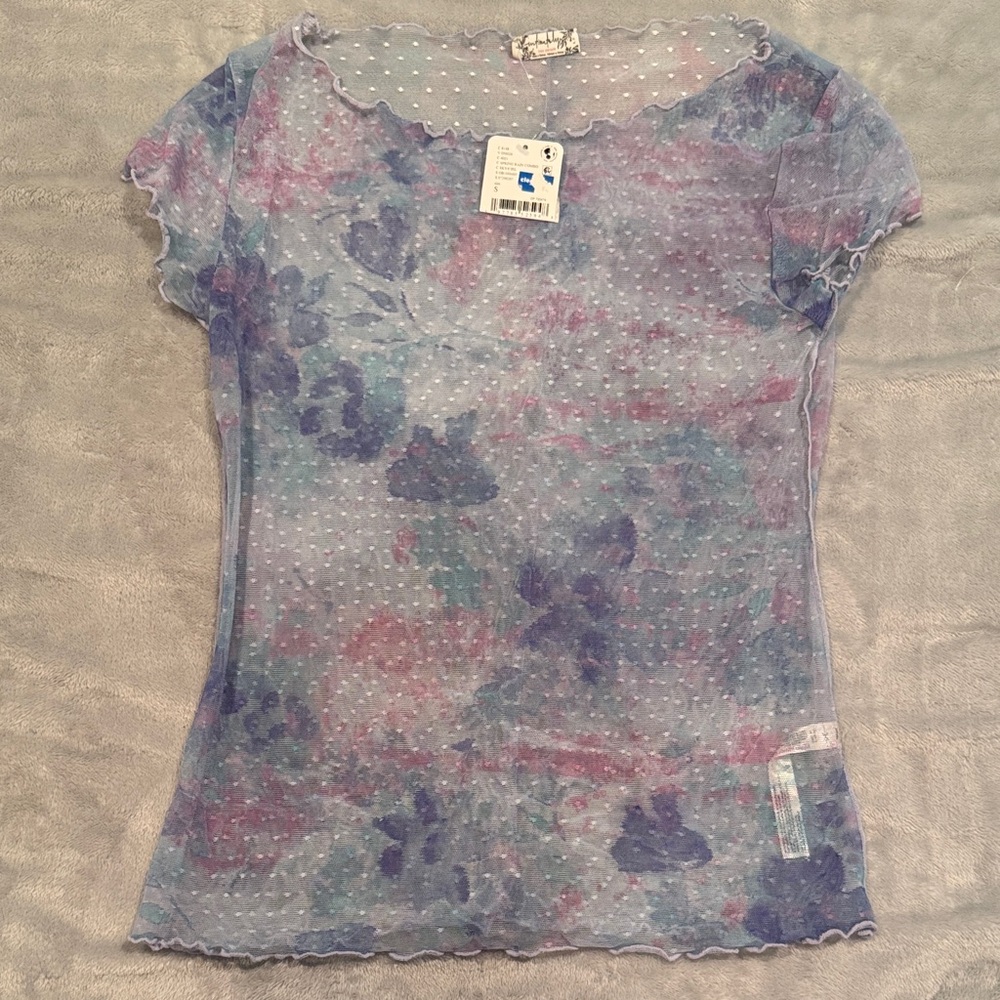 Free People Pastel Sheer Blouse